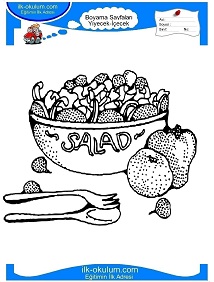 Çocuklar İçin Salata Boyama Sayfaları 